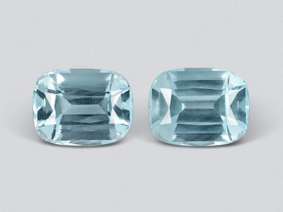 Pair of cushion cut aquamarines 34.45 carats, Mozambique photo