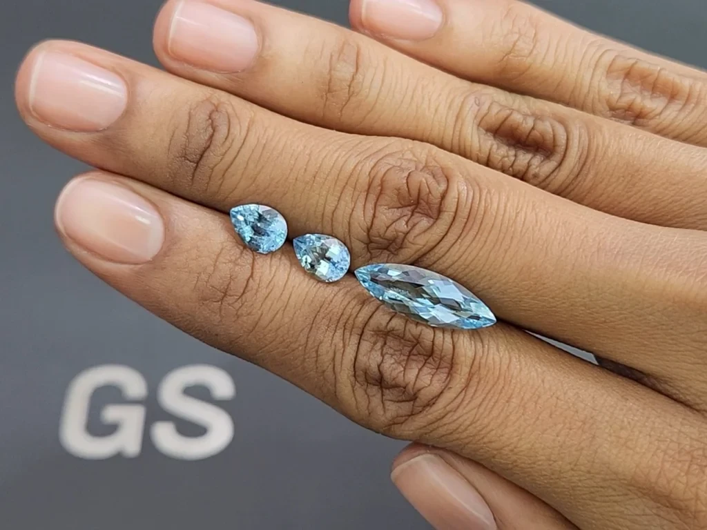 Satz aquamarine im birnen und marquiseschliff 5,27 karat, Mosambik Image №2