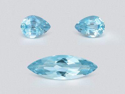 Satz aquamarine im birnen und marquiseschliff 5,27 karat, Mosambik photo