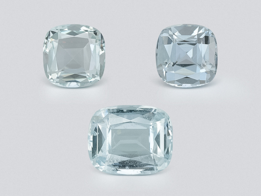 Set aus kissenförmigen aquamarinen 1,00 karat, Madagaskar Image №1