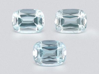 Set of aquamarines cushion cut  3.92 carats, Madagascar photo