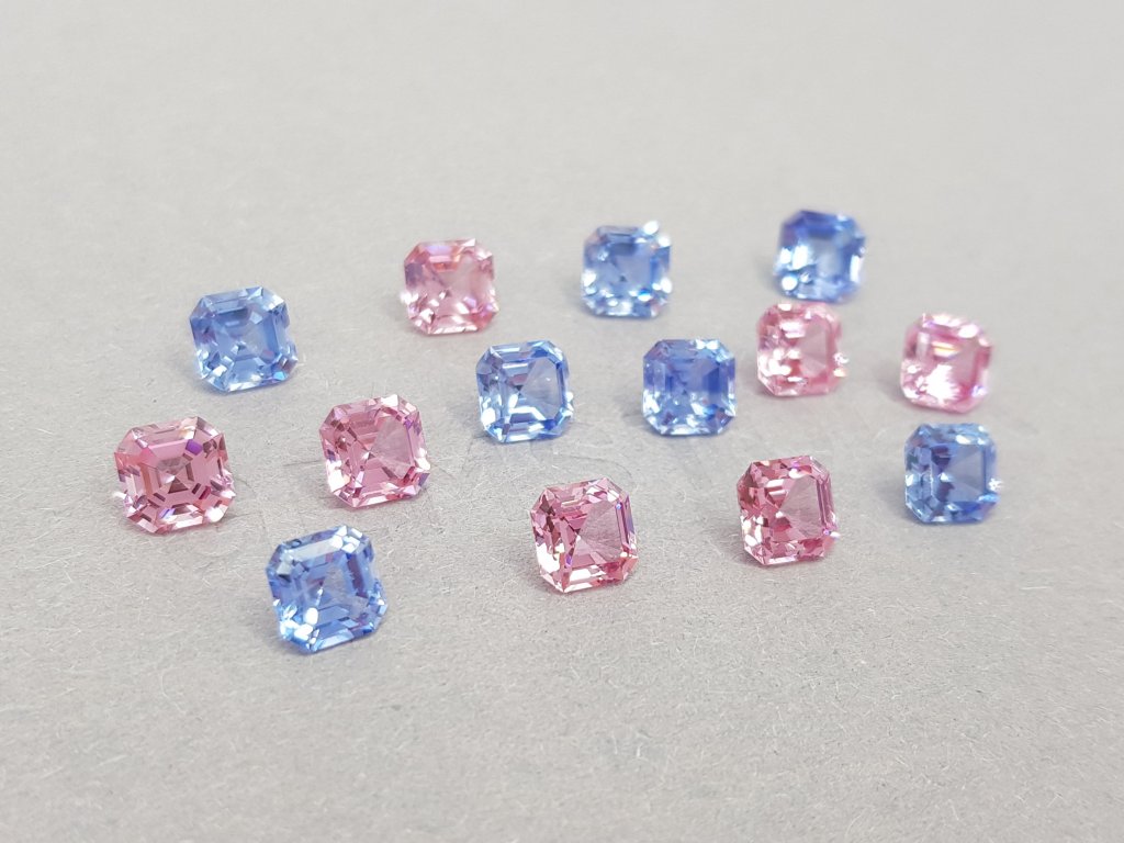 Beautifully selected lot of Pamir pink spinels and sapphires from Sri Lanka, 25.27 carats Image №2