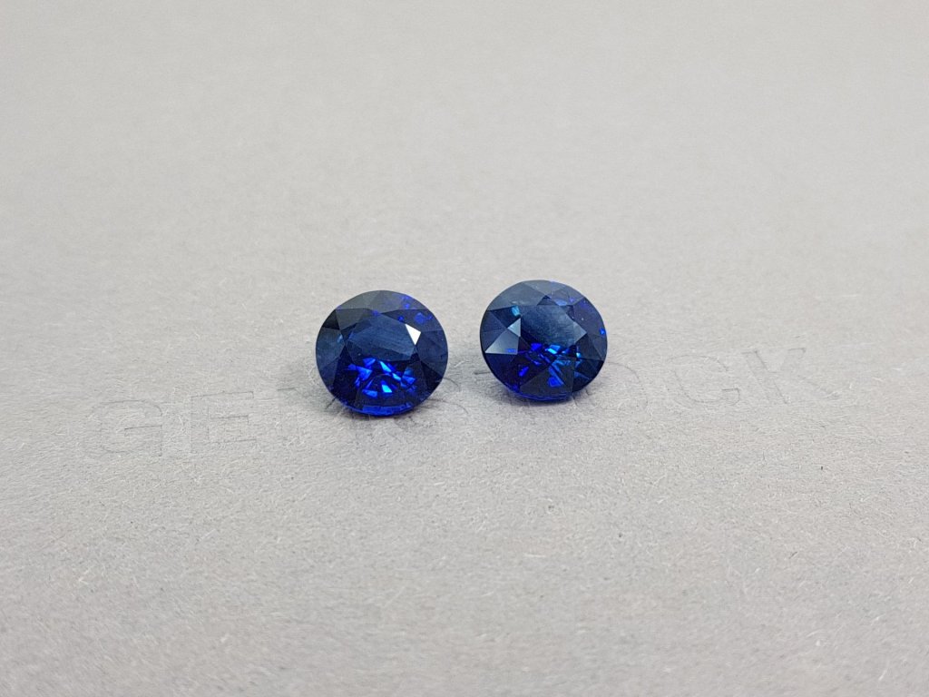 Pair of blue round sapphires 6.14 ct Image №2
