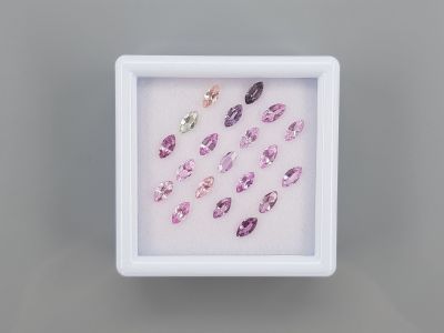 Set of calibrated sapphires 5x3 mm, marquise cut, 3.04 carats/20 pcs. photo