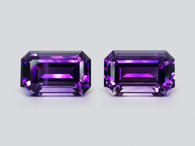 Paire améthystes taille octogonale 21,71 carats, Brésil photo