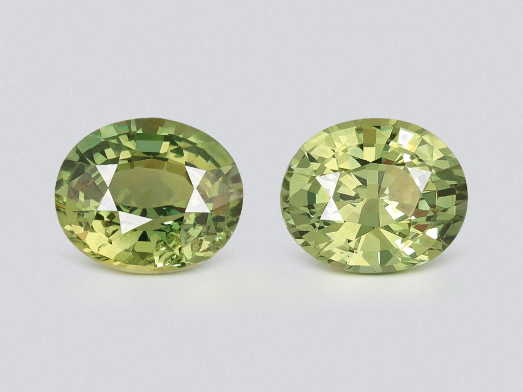 Paar ungeheizter zweifarbiger saphire im ovalschliff 2,14 karat, Sri Lanka Image №1