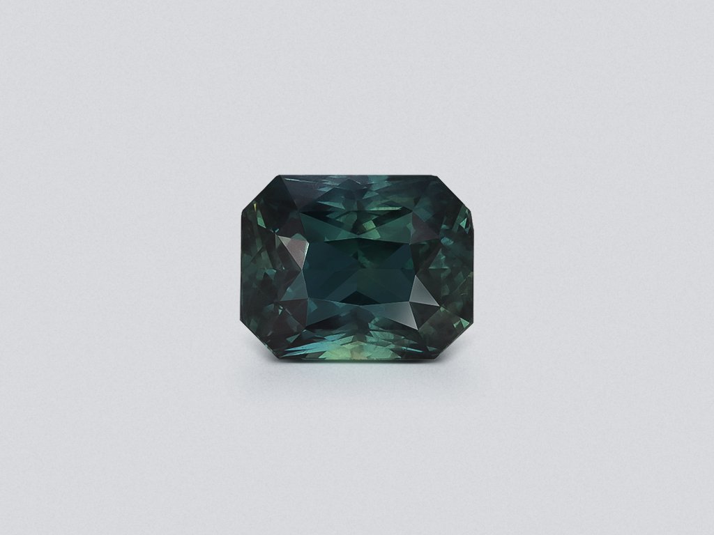 Zafiro verde azulado de talla radiante sin calentar de 2,24 quilates, Sri Lanka Image №1