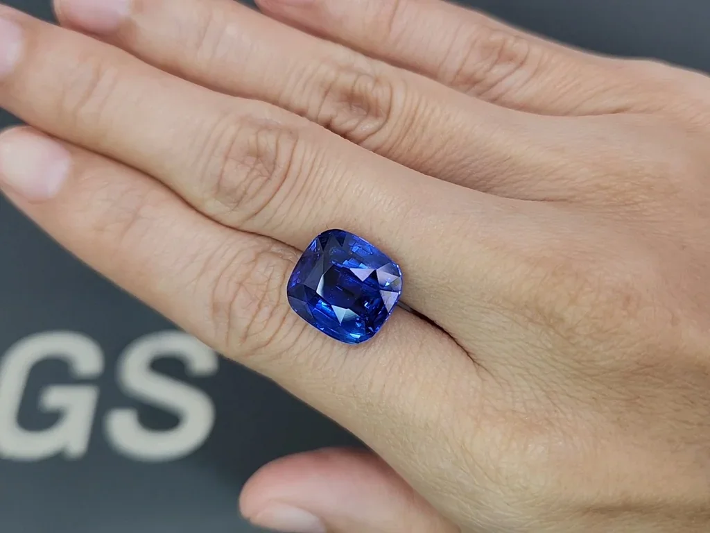 Saphir bleu royal taille coussin 13,12 ct, Sri Lanka  Image №2