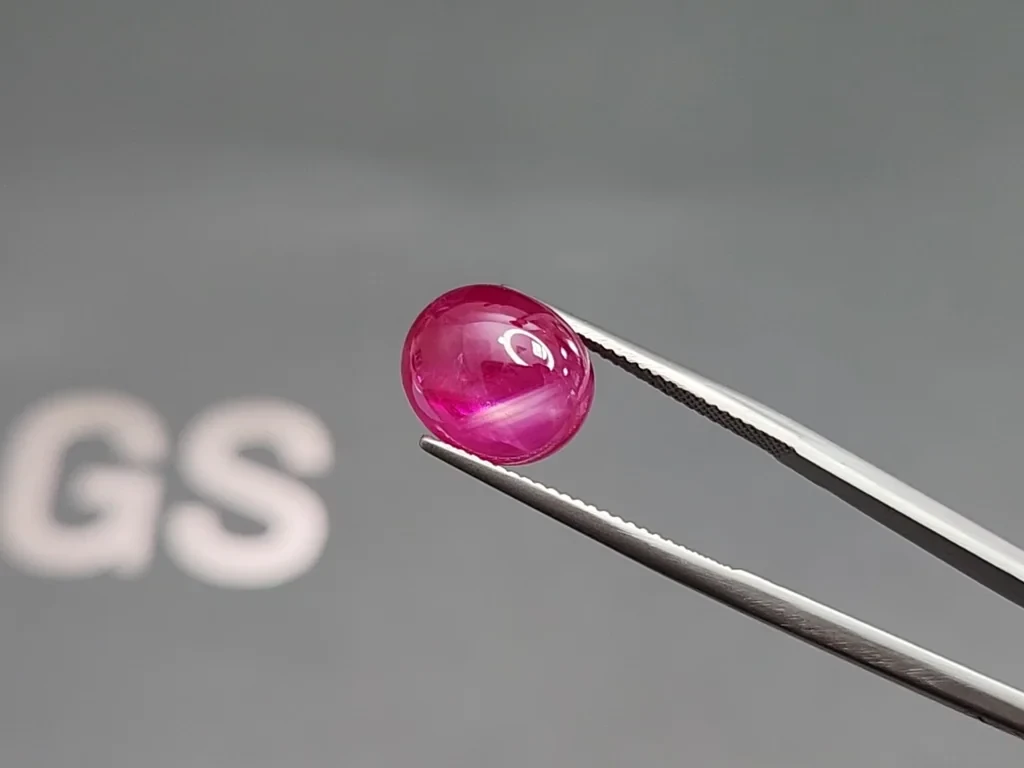 Rubí estrella sin calentar, talla cabujón 10,89 quilates, Birmania, GRS Image №5