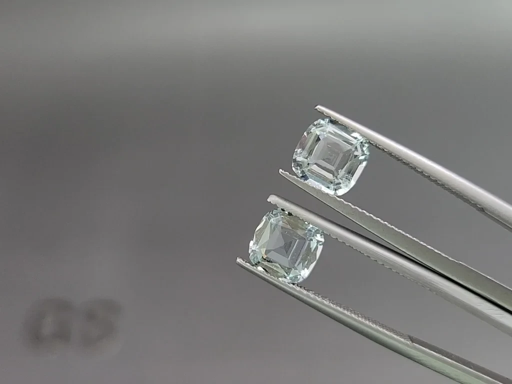 Set of aquamarines cushion cut 5.55 carats, Madagascar Image №4