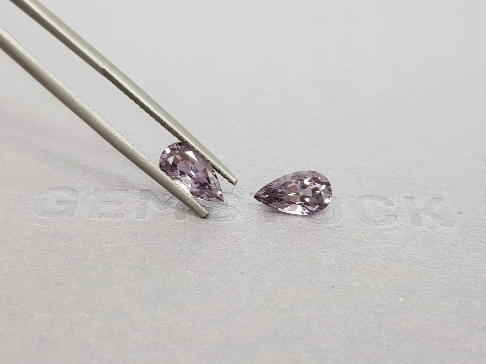 Pair of pear cut mauve spinels 2.71 ct, Burma Image №4