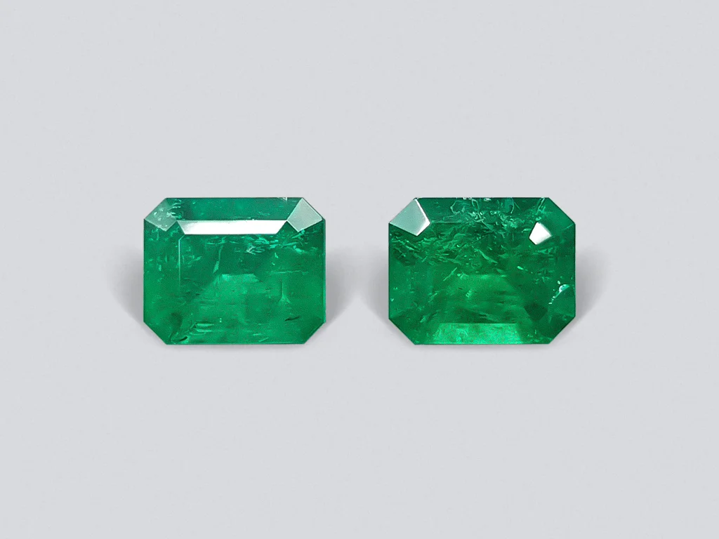 Pair of octagon cut emeralds 2.15 carats, Colombia Image №1