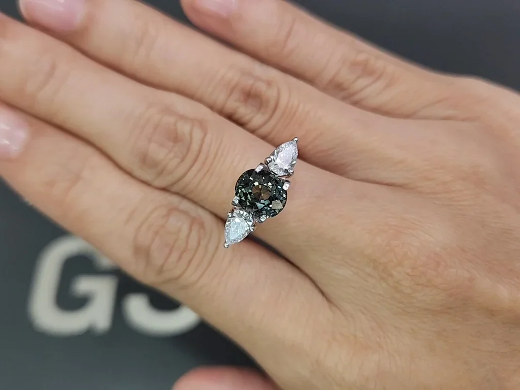 Saphir ovale bleu sarcelle non chauffé de 2,53 carats, Sri Lanka Image №5