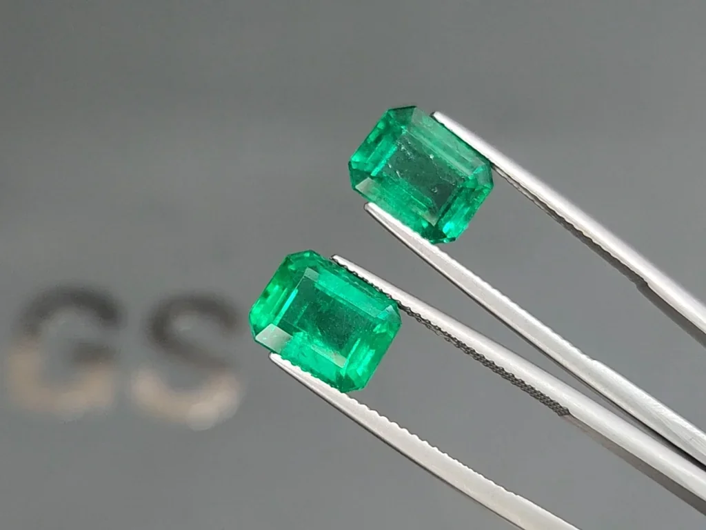 Paar smaragde im achteckschliff 6,89 carats, Sambia Image №3