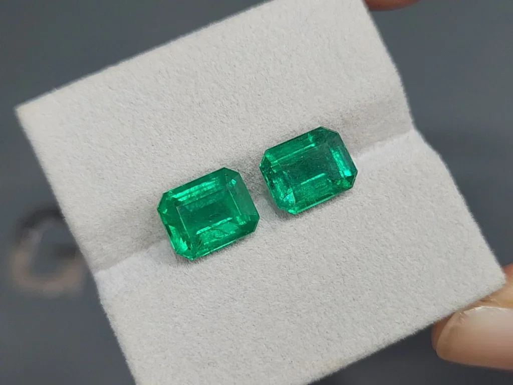 Paar smaragde im achteckschliff 6,89 carats, Sambia Image №4