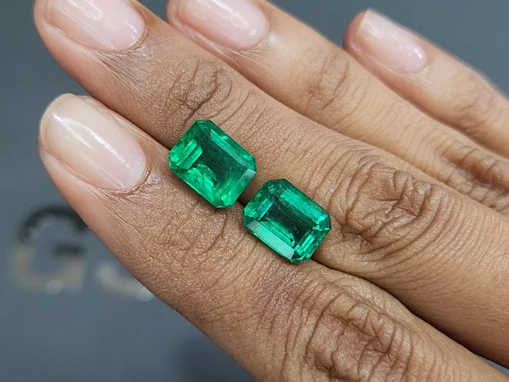 Paar smaragde im achteckschliff 6,89 carats, Sambia Image №2