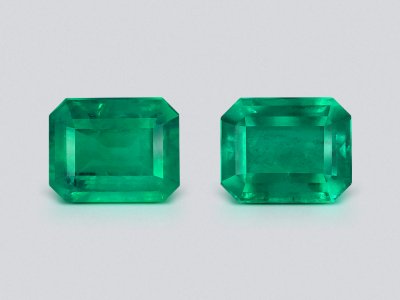 Paar smaragde im achteckschliff 6,89 carats, Sambia photo