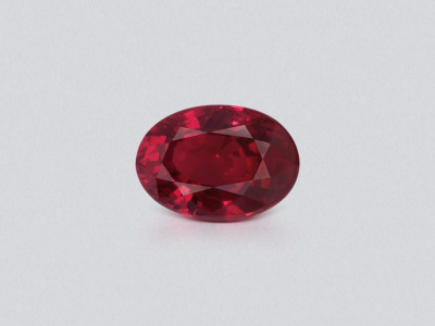 Unheated ruby Pigeon blood oval cut 2.05 carats, Mozambique. GRS photo
