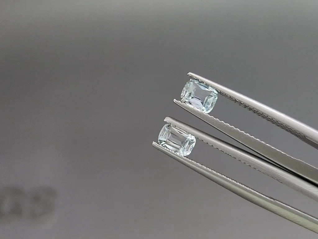 Set of aquamarines cushion cut  2.04 carats, Madagascar Image №4
