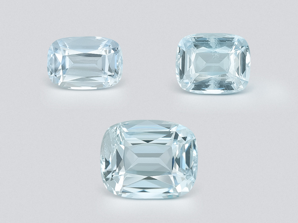 Set of aquamarines cushion cut  2.04 carats, Madagascar Image №1