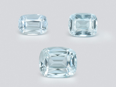 Set of aquamarines cushion cut  2.04 carats, Madagascar photo