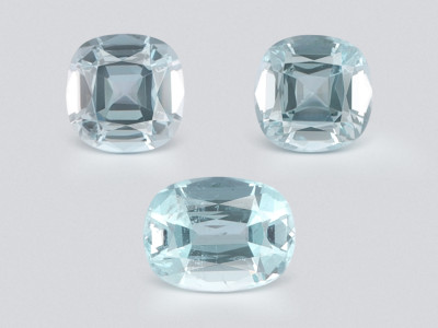Set aus kissenförmig geschliffenen aquamarinen 3,16 karat, Madagaskar photo