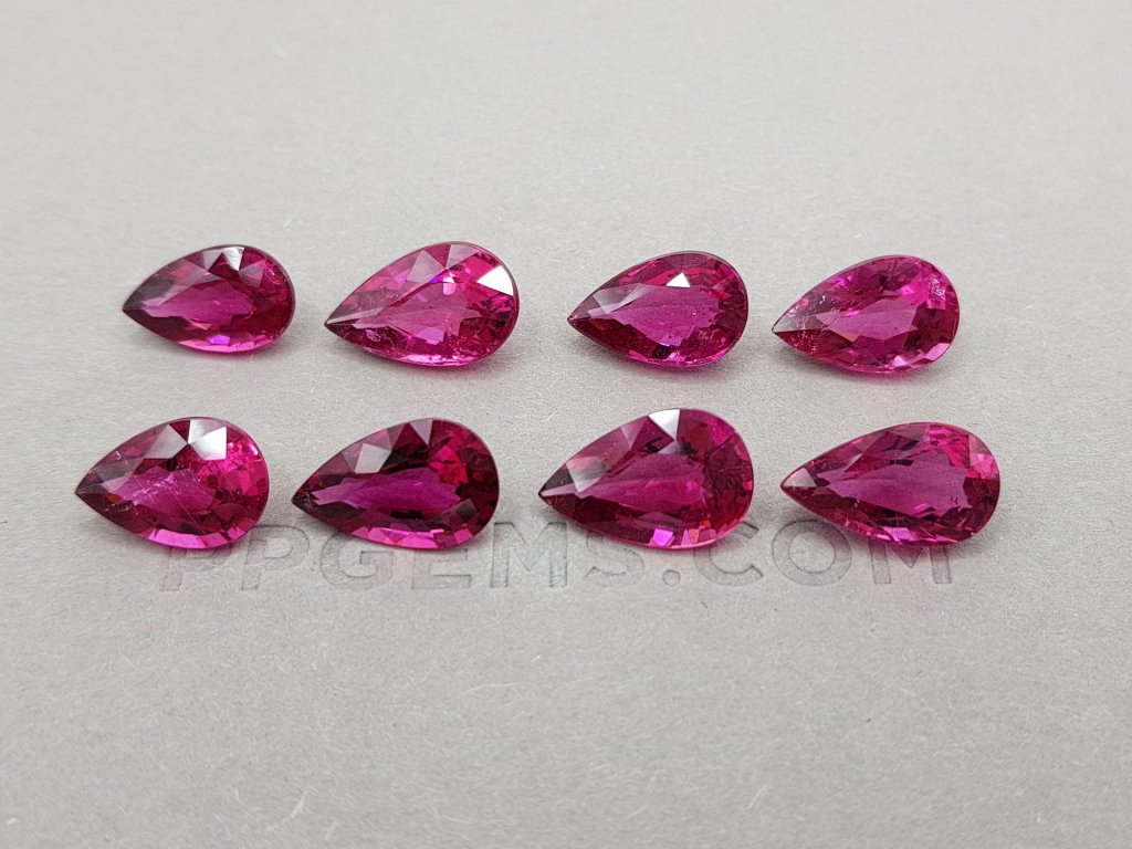 Lot of bright pear cut rubellites 27.80 ct Image №1