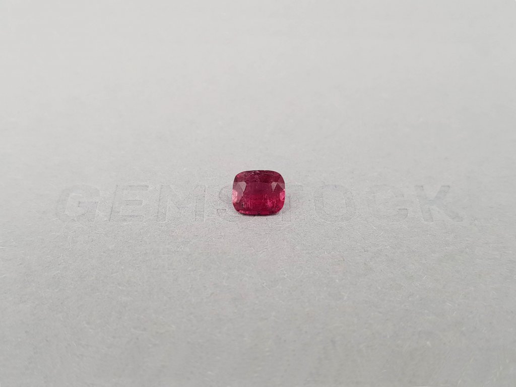 Intense pinkish-red rubellite tourmaline in cushion cut 0.80 ct Image №1