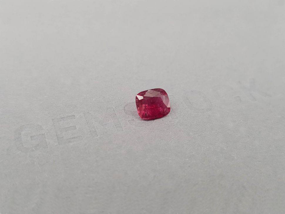 Intense pinkish-red rubellite tourmaline in cushion cut 0.80 ct Image №2