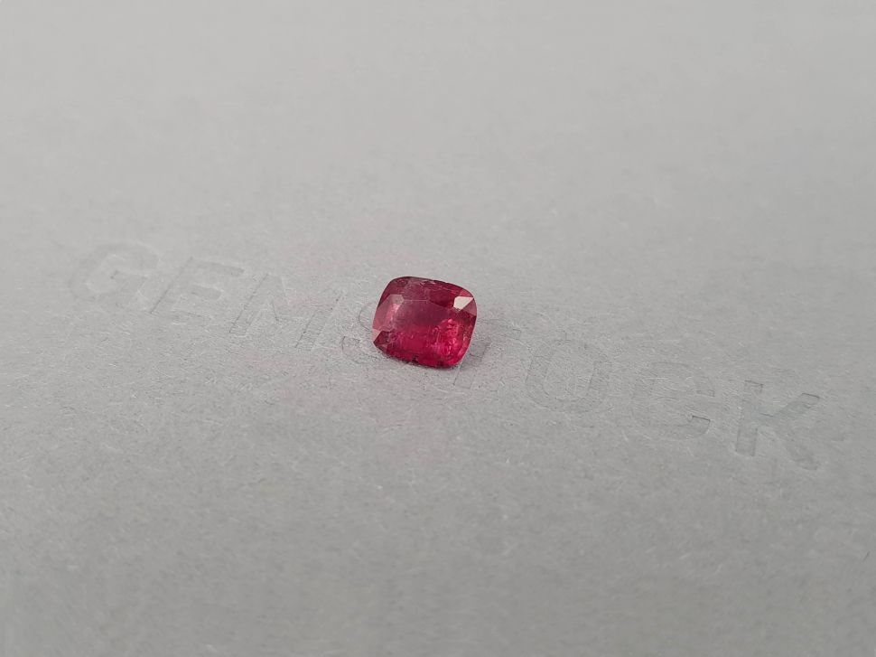 Intense pinkish-red rubellite tourmaline in cushion cut 0.80 ct Image №3