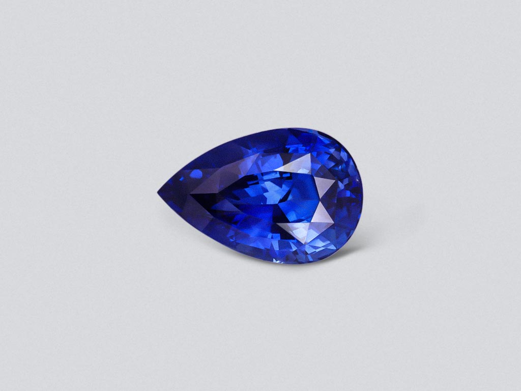 Royal Blue pear cut sapphire 5.31 carats, Sri Lanka Image №1