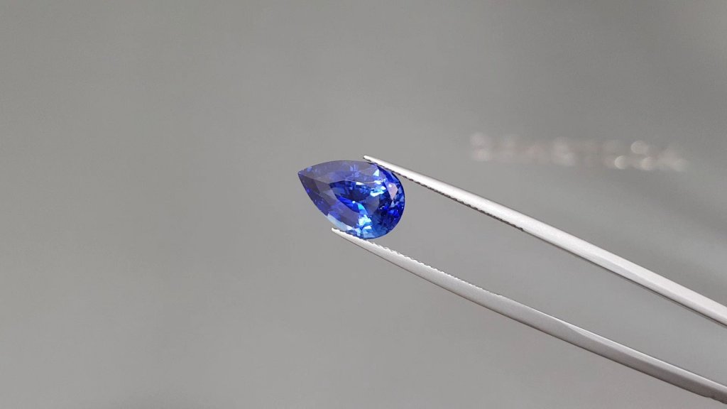 Royal Blue pear cut sapphire 5.31 carats, Sri Lanka Image №3