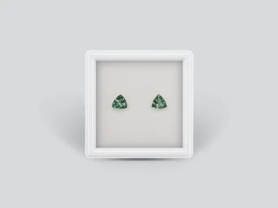 Pair of trillion-cut green tourmalines 0.51 carats photo