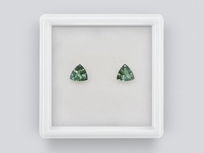 Paire de tourmalines vertes taillées en trillions 0,51 carats photo