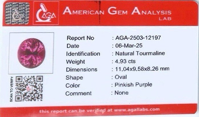 Tourmaline rose orange taille ovale de 4,93 ct, Afrique Image №6