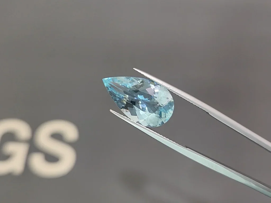 Aquamarin im birnenschliff 7,39 karat, Brazil Image №3