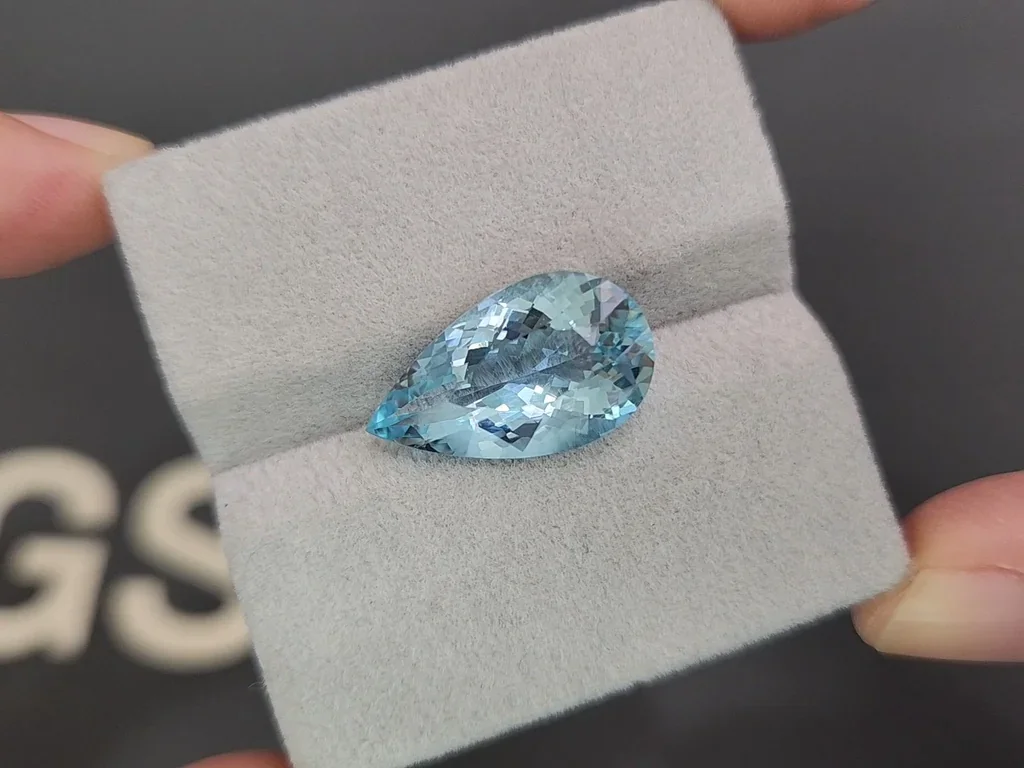 Aquamarin im birnenschliff 7,39 karat, Brazil Image №4
