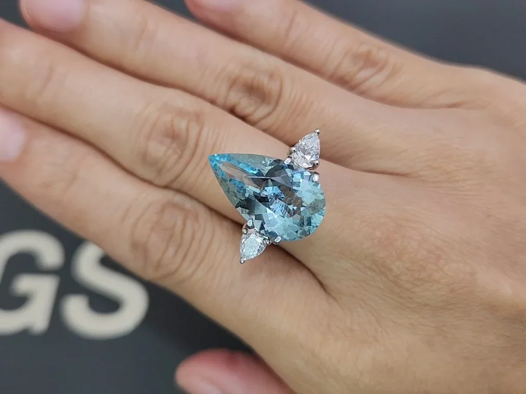 Aquamarin im birnenschliff 7,39 karat, Brazil Image №5