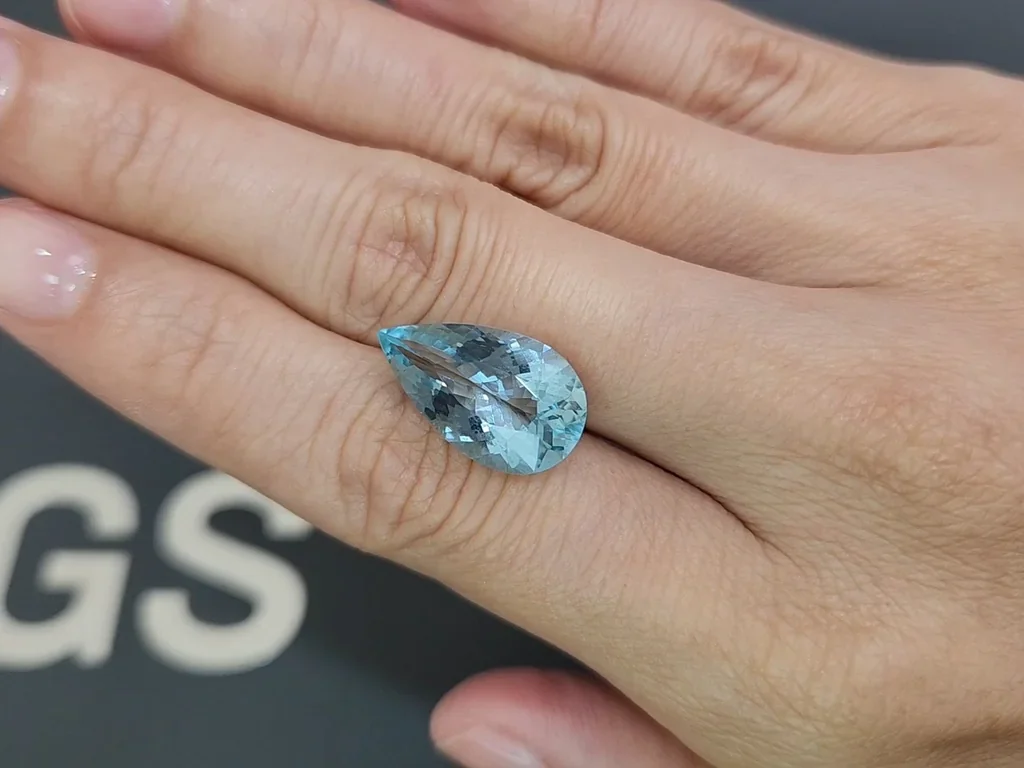 Aquamarin im birnenschliff 7,39 karat, Brazil Image №2