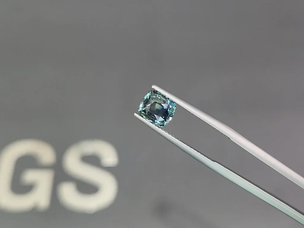 Zafiro verde azulado de talla cojín sin calentar de 2,53 quilates, Sri Lanka Image №3