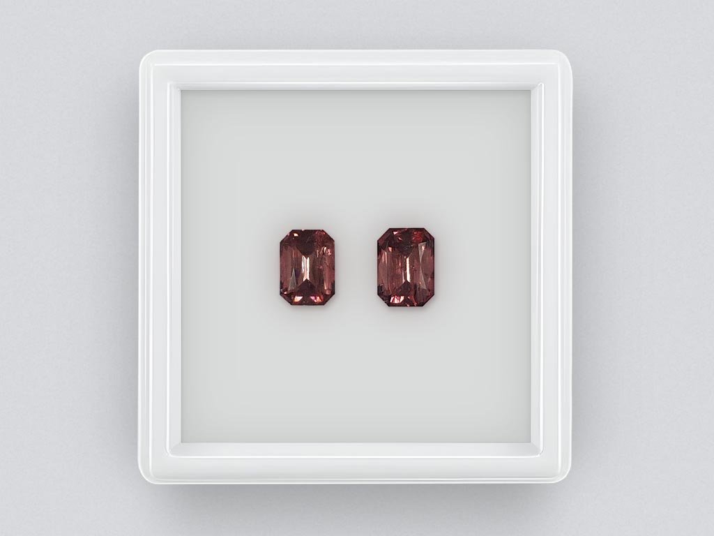 Pair of octagon cut rubellites 2.70 carats Image №1