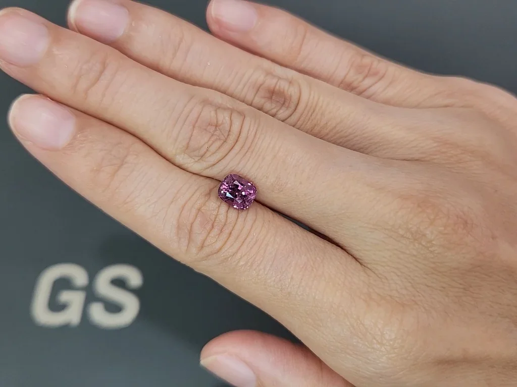 Purple spinel cushion cut 1.69 carats, Vietnam Image №2