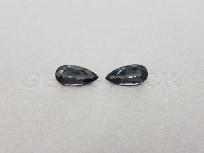Pair of Burmese steel grey spinels 5.49 ct photo