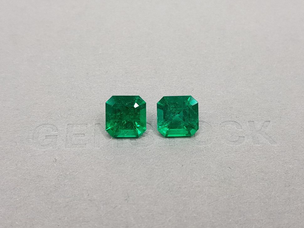 Intense pair of "Muzo Green" emeralds octagon cut 4.75 ct, Colombia Image №1
