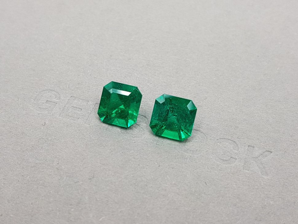 Intense pair of "Muzo Green" emeralds octagon cut 4.75 ct, Colombia Image №3