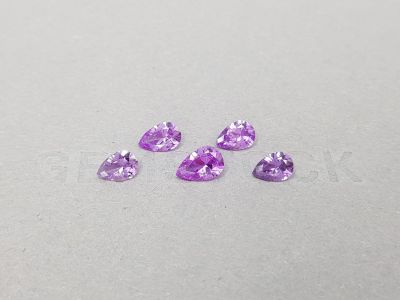 Set of intense purple Madagascar sapphires 2.91 ct photo