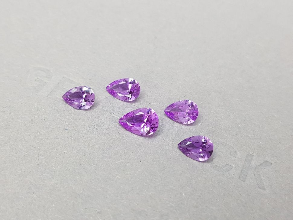 Set of intense purple Madagascar sapphires 2.91 ct Image №3