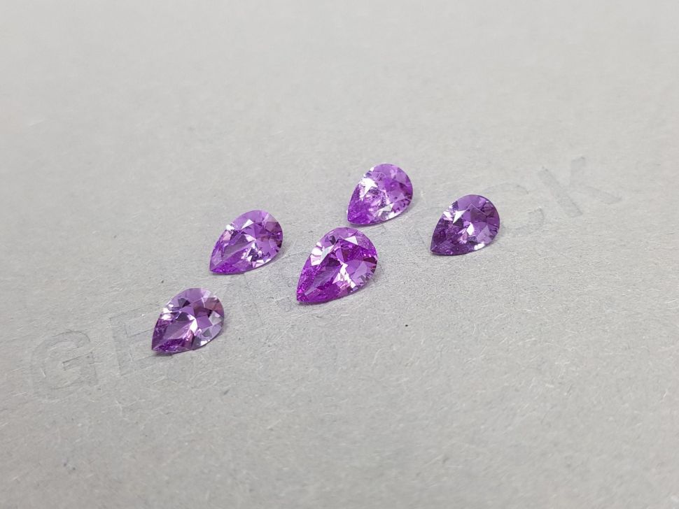 Set of intense purple Madagascar sapphires 2.91 ct Image №2