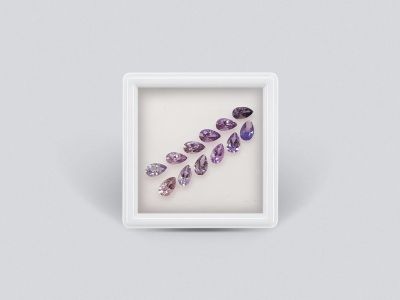 Set of calibrated sapphires 5x3 mm in pear cut 3.00 carats/12 pcs. photo