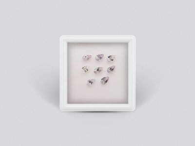 Set of calibrated sapphires 5x3 mm pear cut 1.90 carats/8 pcs photo